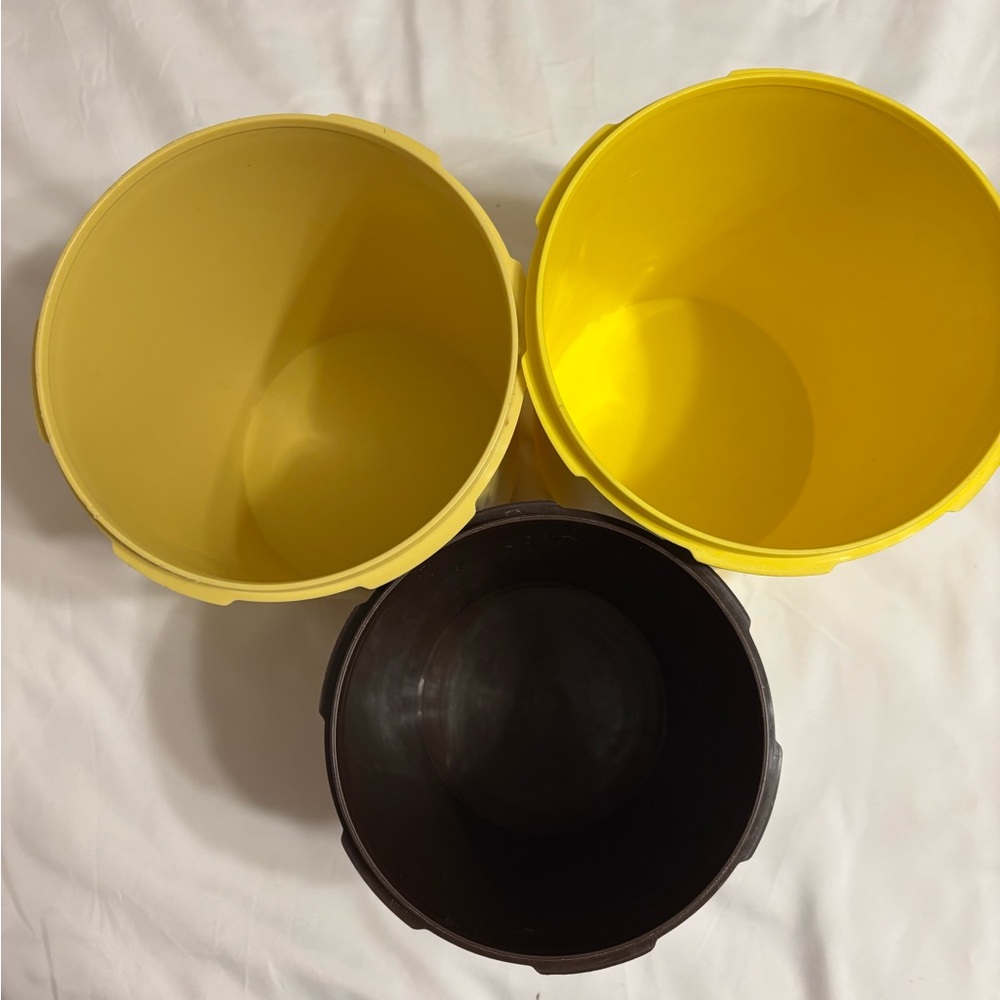 Tupperware Yellow and Brown Storage Bins - Picture 6 of 7